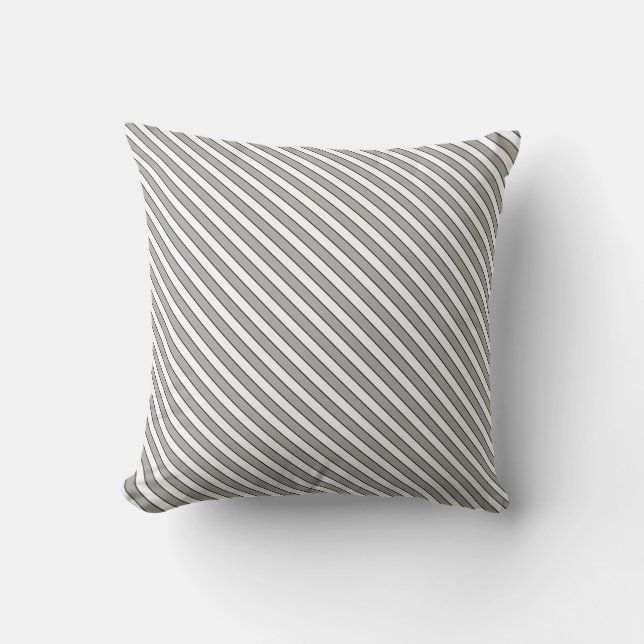 White & Grey Stripes w/Thin Black Lines Cushion (Front)