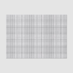 White & Grey Tartan Plaid Pattern Print Tissue Paper