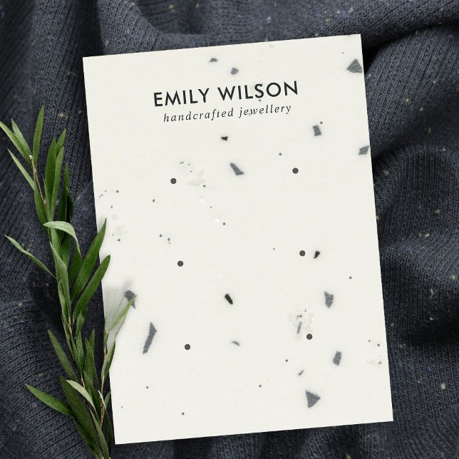 WHITE GREY TERRAZZO 3 STUD EARRING DISPLAY CARD (Creator Uploaded)