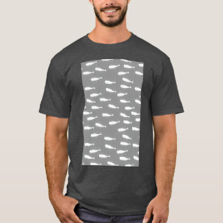 White Grey Whales Pattern T-Shirt