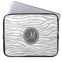 White & Grey Zebra Monogram Pattern