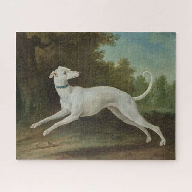 White Greyhound Dog (by Jean-Baptiste Oudry) Jigsaw Puzzle (Horizontal)