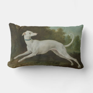 White Greyhound Dog (by Jean-Baptiste Oudry) Lumbar Cushion