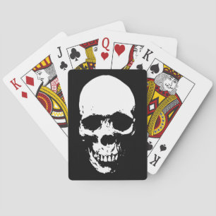 White Grim Reaper Skull Playing Cards