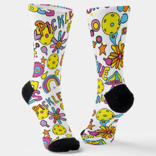 White groovy, 90s, for cool pickleballer :) socks