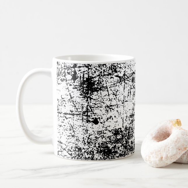 White Grunge Coffee Mug (With Donut)