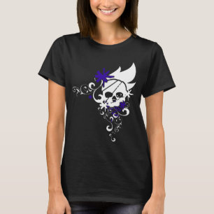 White Grunge Skull Tee (Purple)