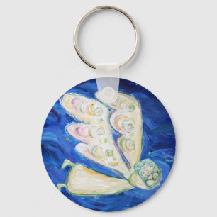 White Guardian Baby Angel Art Charm Keychain