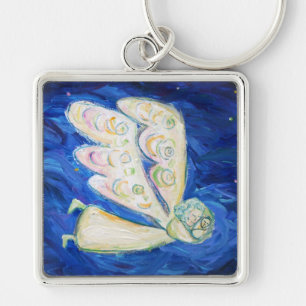 White Guardian Baby Angel Art Pendant Keychains