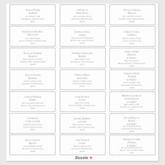 White Guest Address Labels