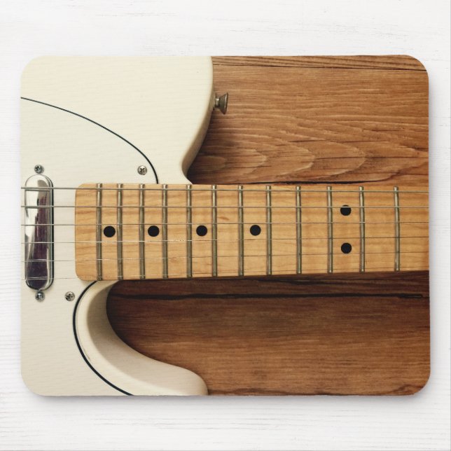 White Guitar Mouse Pad (Front)