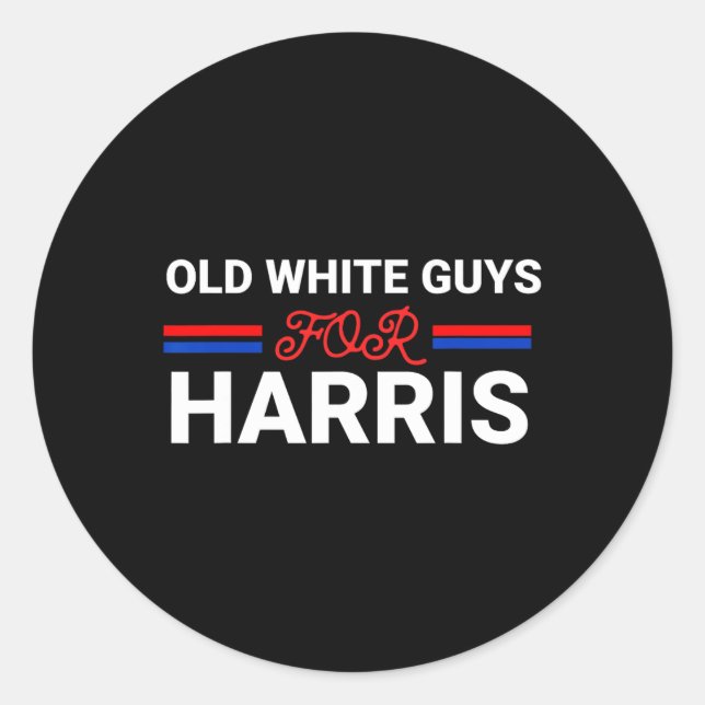 White Guys For Harris Kamala  Classic Round Sticker (Front)