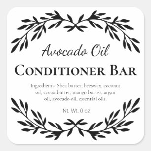 White Hair Solid Conditioner Bar Labels