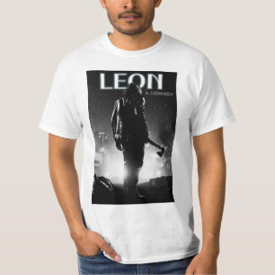 White Half Sleeves T-Shirt Leons' Kennedy Design