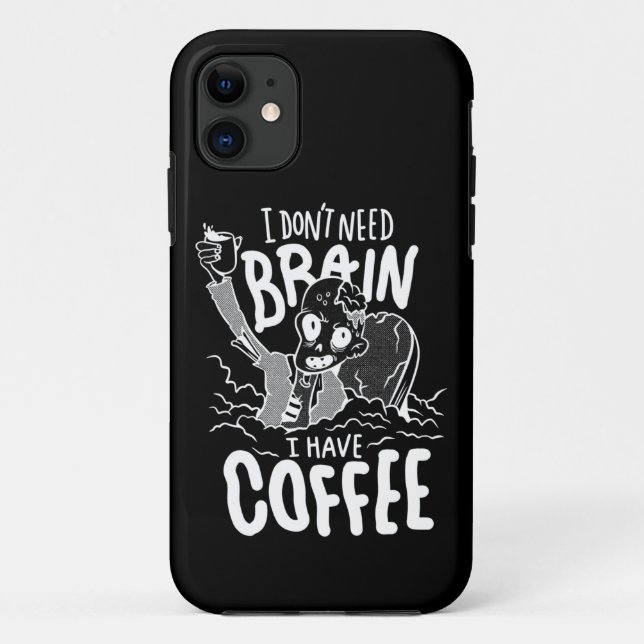 white halloween coffee drinking zombie Case-Mate iPhone case (Back)
