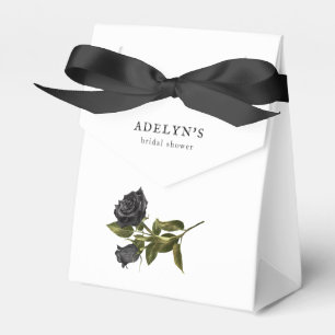 White Halloween Dark Rose Bridal Shower Favour Box