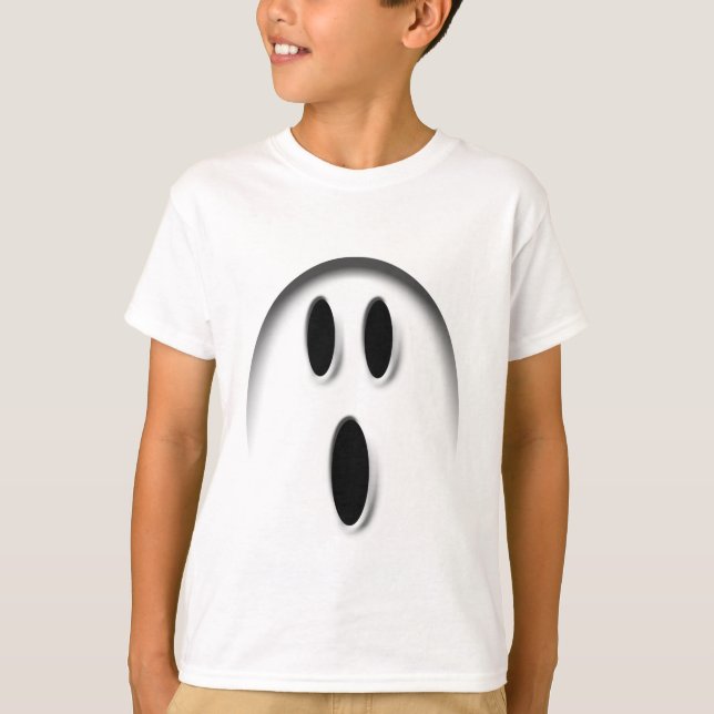 White Halloween Ghost Kids  T-Shirt (Front)