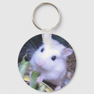 White Hamster Key Ring