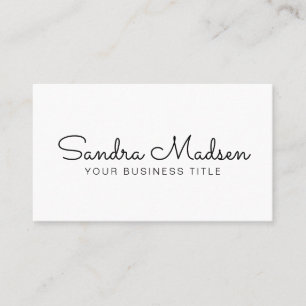 White Hand Written Script Business Consultant Business Card