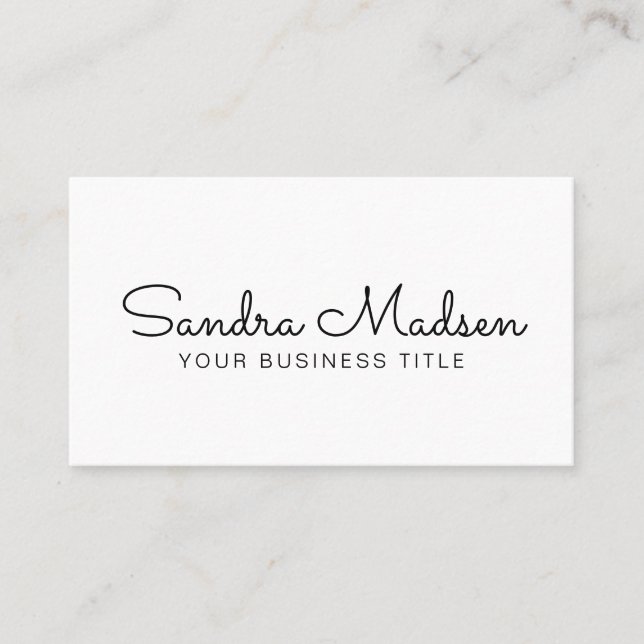 White Hand Written Script Business Consultant Card (Front)