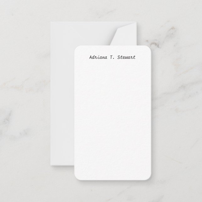White Handwriting Professional Elegant Simple Card (Front)