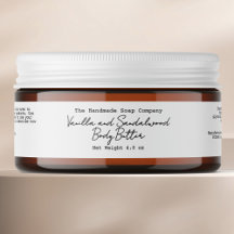 White Handwritted Typed Look Cosmetics Jar Label