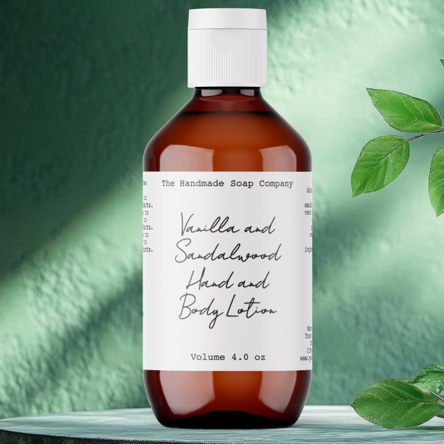 White Handwritten Look Cosmetics Bottle Label (Creator Uploaded)