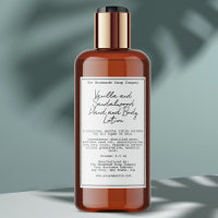 White Handwritten Look Cosmetics Bottle Label