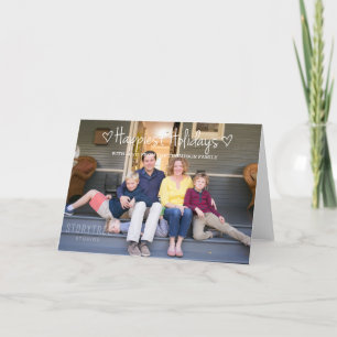 White Happiest Holidays Photo Greeting Card