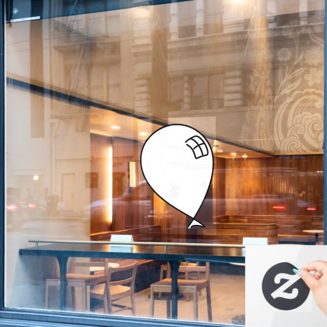 White Happy Balloon (Cafe Window)