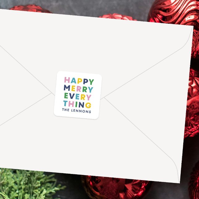 White Happy Merry Everything Christmas Sticker (Creator Uploaded)