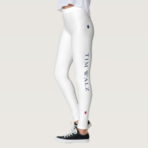 White Harris-Walz Yoga Leggings with Stars