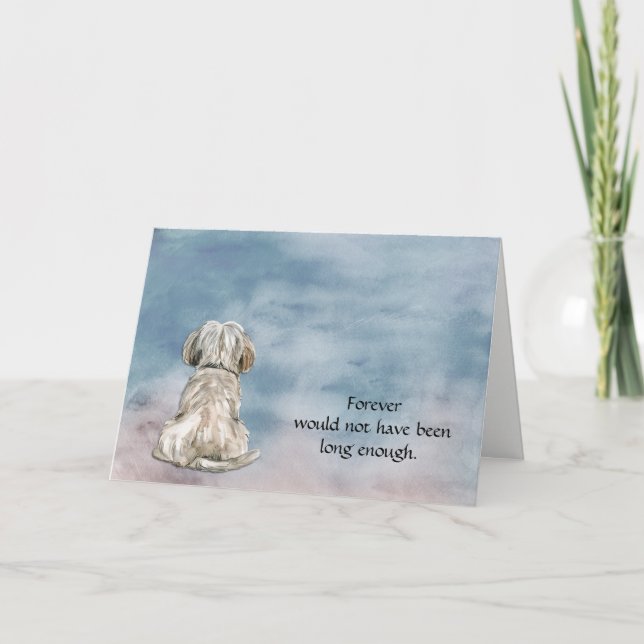 White Havanese Dog Loss Condolence Sympathy Card (Front)