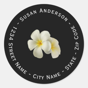 White Hawaiian Flowers Return Address Label