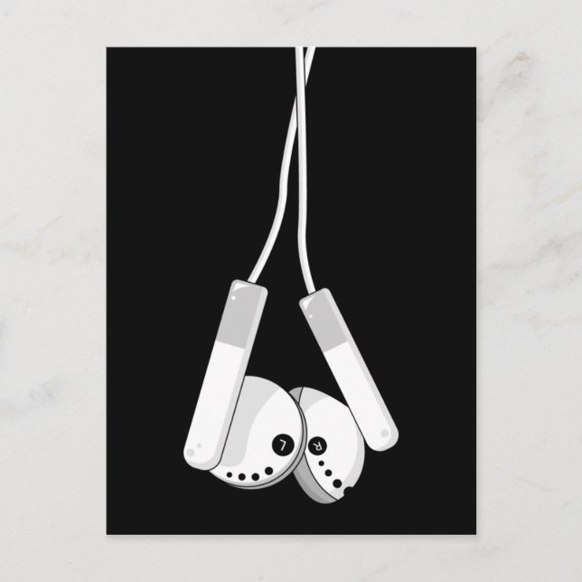 White Headphone Postcard (Front)