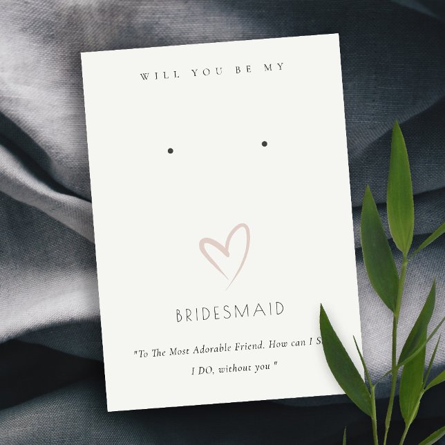 WHITE HEART BRIDESMAID GIFT EARRING DISPLAY PLACE CARD (Creator Uploaded)