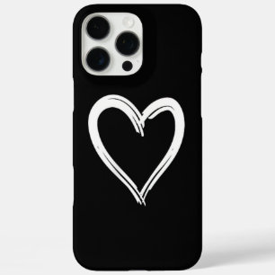 White Heart Funny Cute Design for Men and Women iPhone 16 Pro Max Case