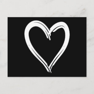 White Heart Funny Cute Design for Men and Women Holiday Postcard