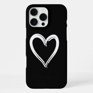 White Heart Funny Cute Design for Men and Women iPhone 16 Pro Max Case