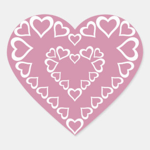 White Heart Hearts Sticker