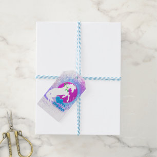 White Heart Horses V Holiday Gift Tags