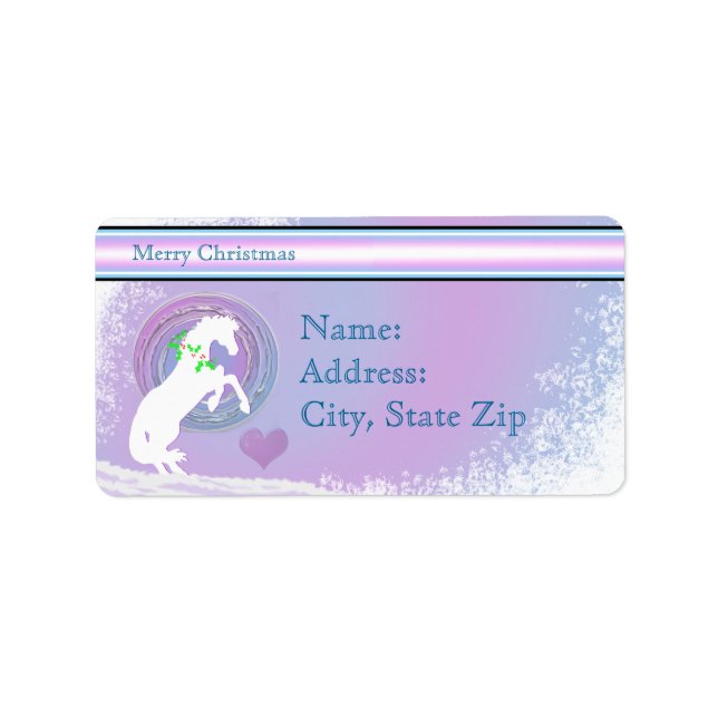 White Heart Horses V Holiday (Pink/Lav Swirl) Label (Front)