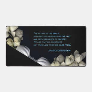 "White heart in black from moon" & Future Desk Mat