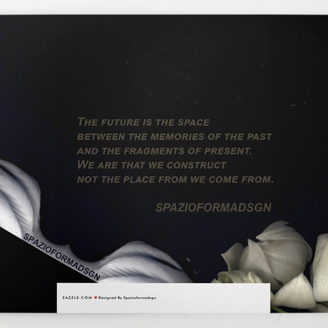 "White heart in black from moon" & Future Tri-Fold Holiday Card (Back)
