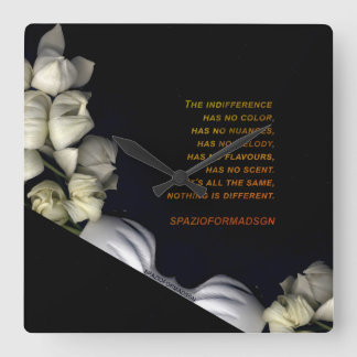 "White heart in black from moon" & Indifference Square Wall Clock
