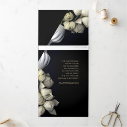 "White heart in black from moon" & Indifference Tri-Fold Holiday Card