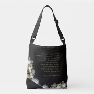 "White heart in black from moon" & Journey Crossbody Bag