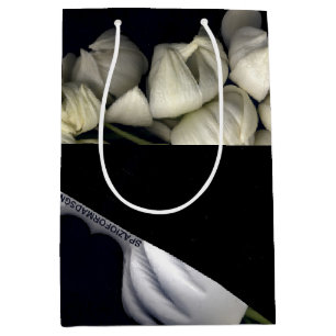 "White heart in black from moon" Medium Gift Bag