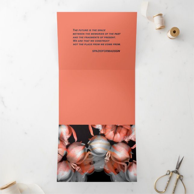 "White heart in black from sun" & Future Tri-Fold Holiday Card (Inside)