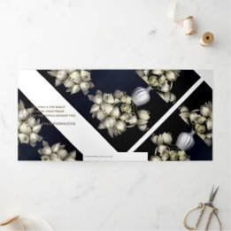 "White heart in black" & Time Journey Tri-Fold Holiday Card